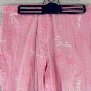 Vintage Lilly Pulitzer Sunbathing Lady Pink High Waist Capri Pants